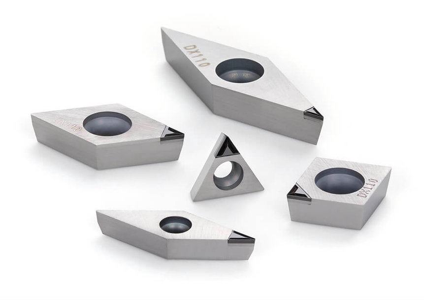 PCD TURNING INSERTS WITH NS CHIPBREAKER NOW OFFERING 0.1 AND 0.2 MM NOSE RADII